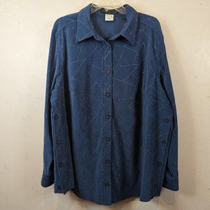 Vintage Harve Benard by Benard Holtzman Women's 22W Blue Long sleeve Blouse